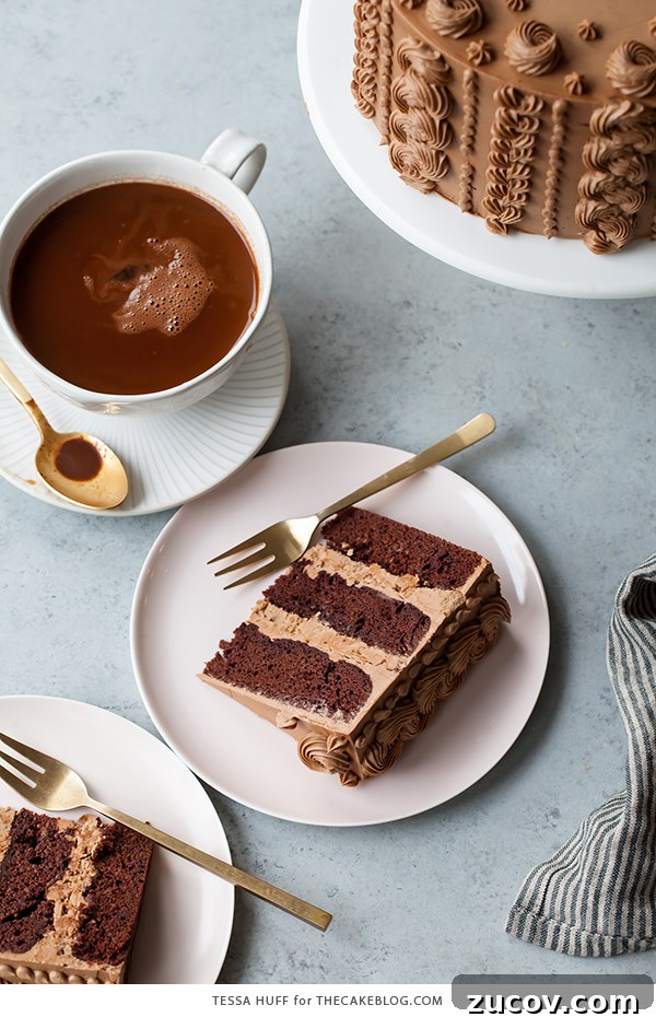 Chocolate Toffee Crunch Cake - slice detail