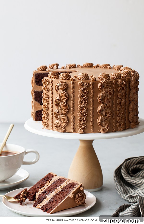 Chocolate Toffee Crunch Cake - close up