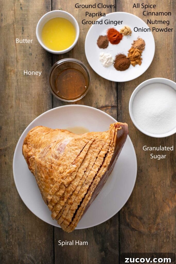 Homemade Honey Baked Ham Recipe (Copycat) 4 Ingredients to make homemade oven roasted honey baked ham