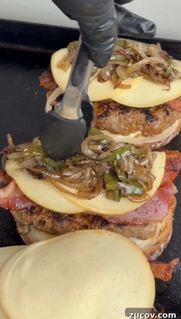 Crispy Griddle Breakfast Sandwich Recipe for Busy Mornings 7 griddled breakfast sandwich being assembled