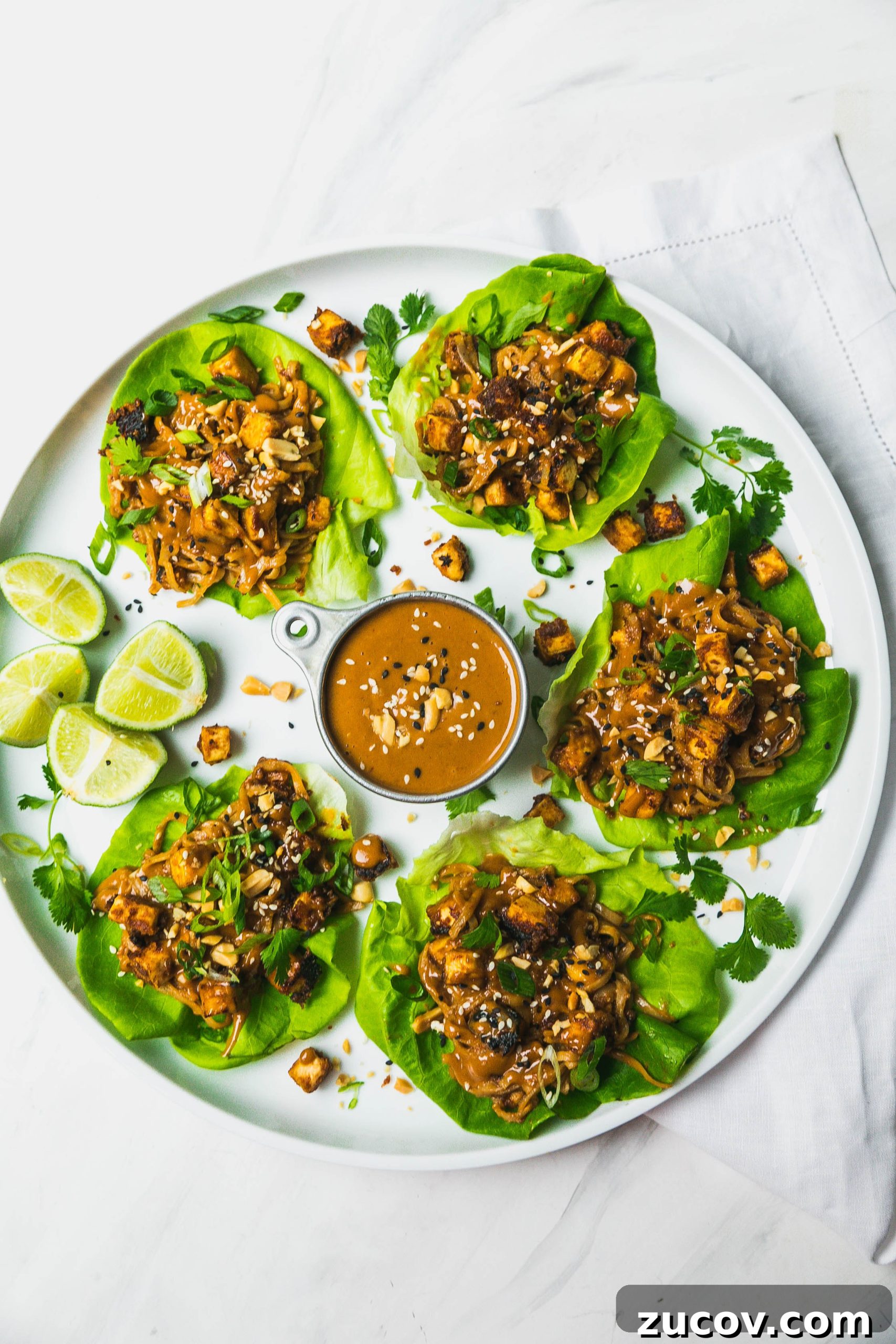 Spicy Peanut Tofu Lettuce Wraps (Vegan Recipe) 12 img 35022 10 scaled