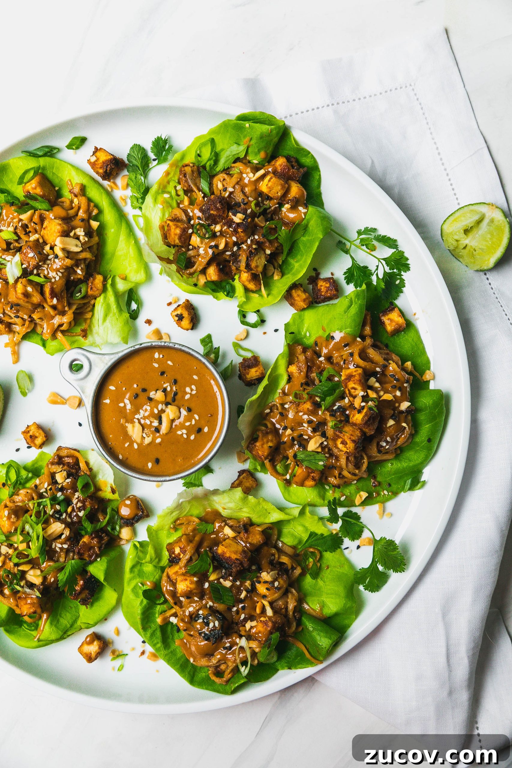 Spicy Peanut Tofu Lettuce Wraps (Vegan Recipe) 5 img 35022 4 scaled