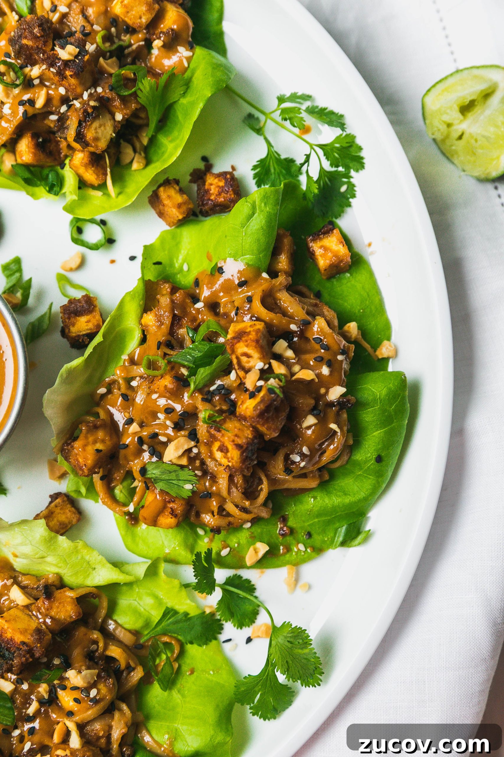 Spicy Peanut Tofu Lettuce Wraps (Vegan Recipe) 6 img 35022 5 scaled