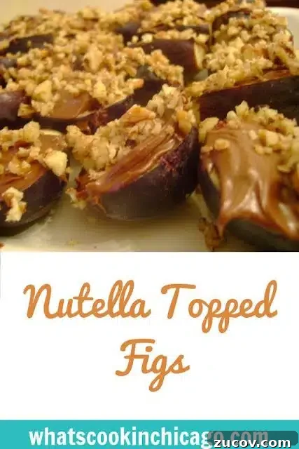Nutella Topped Figs on Plate