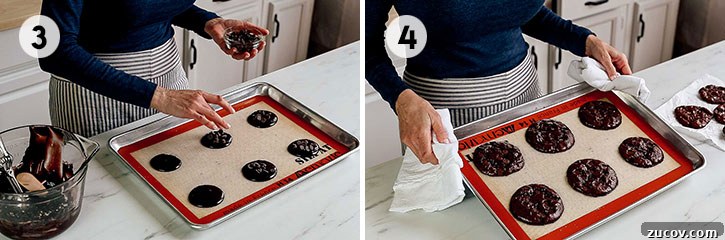 Chewy Flourless Chocolate Chip Cookies You’ll Love 4 step-by-step photos of making flourless mint chocolate chip cookies 3 and 4