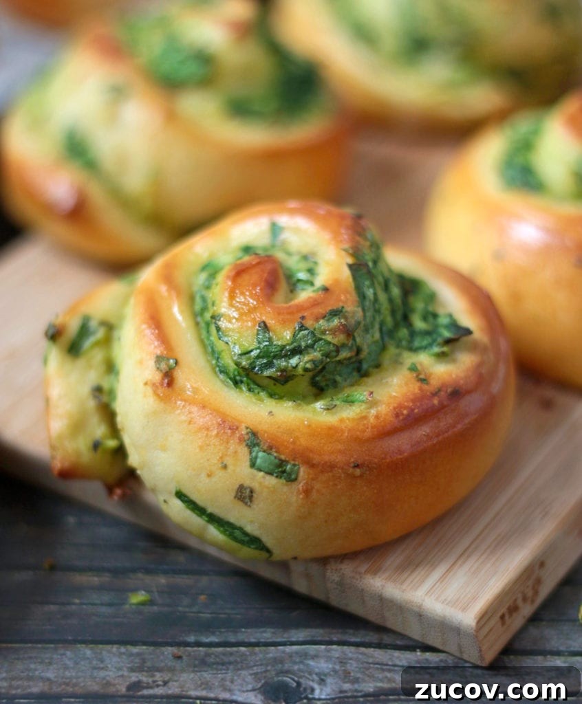 Savory Spinach & Ricotta Stuffed Roll Recipe 5 Close up on a Roll