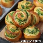 Savory Spinach & Ricotta Stuffed Roll Recipe 8 Stack of Bread Rolls