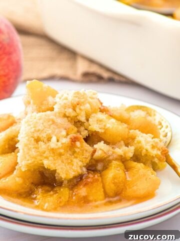 A plate of almond flour peach cobbler