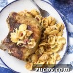 Herb-and-Cheese Stuffed Pork Chops with Garlic Parmesan Pasta 2 Pull out your cast iron skillet to make these amazing breaded cheese stuffed pork chops for two!