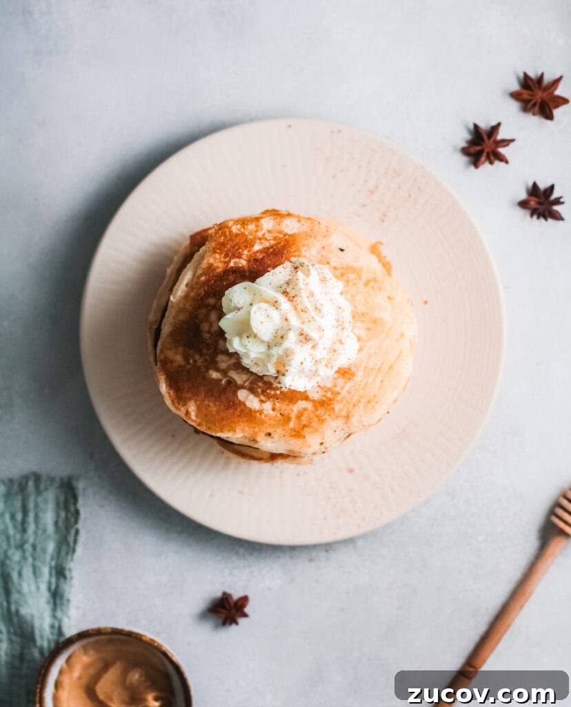 Eggnog Pancakes Recipe for Fluffy Holiday Breakfast 6 Eggnog Pancakes with whipped cream