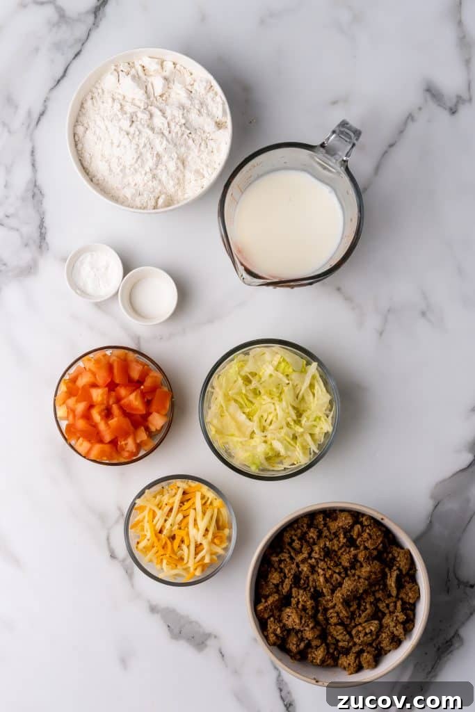 Navajo Tacos: Authentic Indian Fry Bread Recipe & Tips 5 overhead image showing the measured ingredients needed to make a batch of navajo tacos on indian fry bread