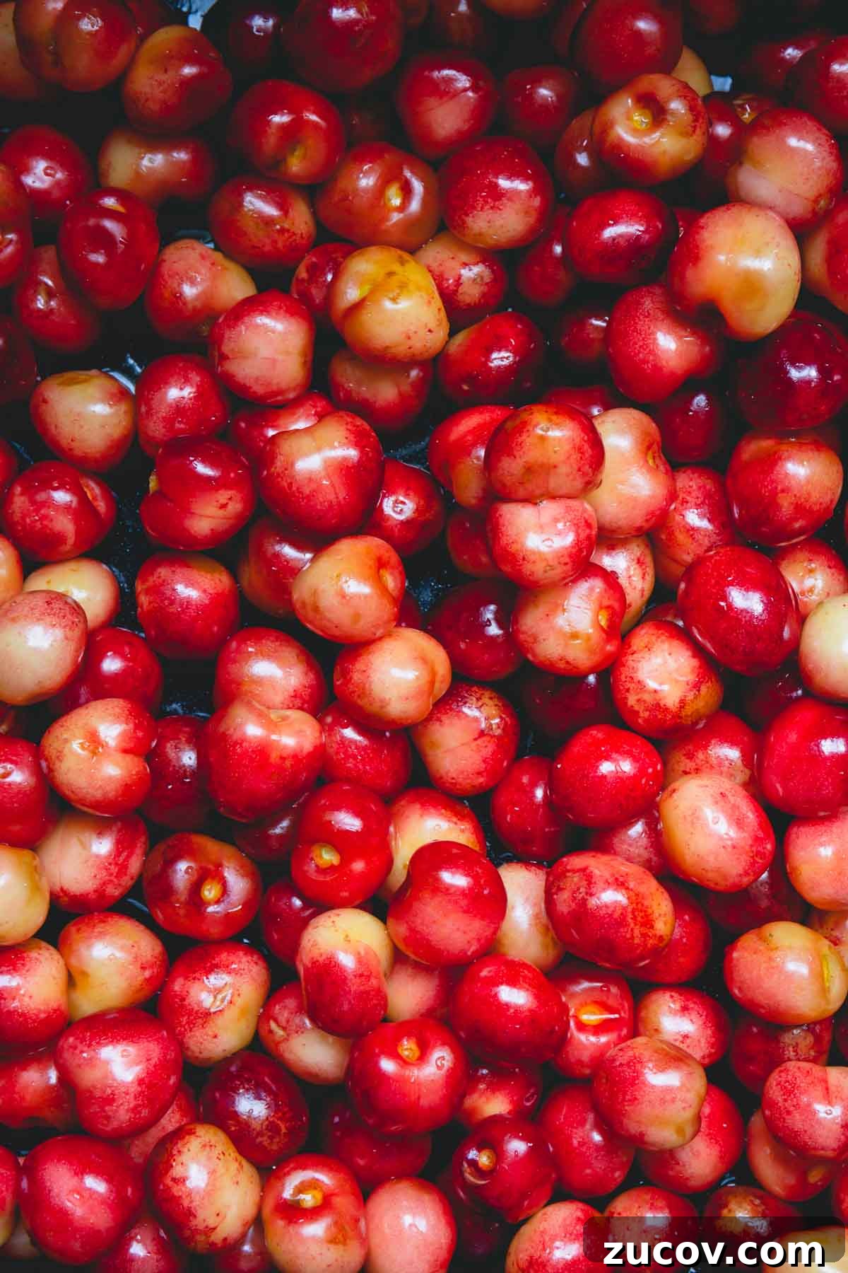 Cherry Guide: Varieties, Growing Tips, and Harvesting Advice 4 Close up photo of rainier cherries.