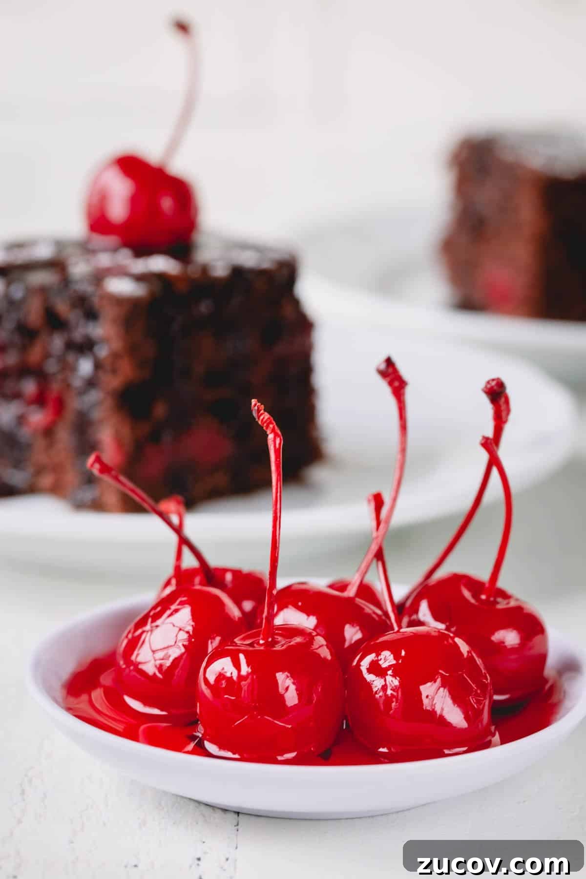 Cherry Guide: Varieties, Growing Tips, and Harvesting Advice 7 A small plate of maraschino cherries.