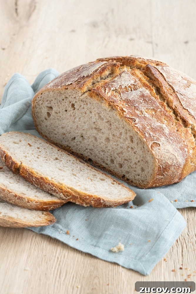 Rustic Sourdough Peasant Bread Recipe for Crispy Crust 3 sourdough-bread-without-added-yeast