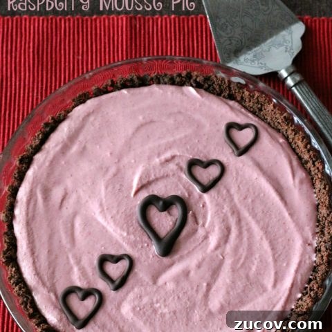 Gluten-free, Dairy-free Chocolate Raspberry Mousse Pie - Recipe for a delicious Valentine's Day treat!
