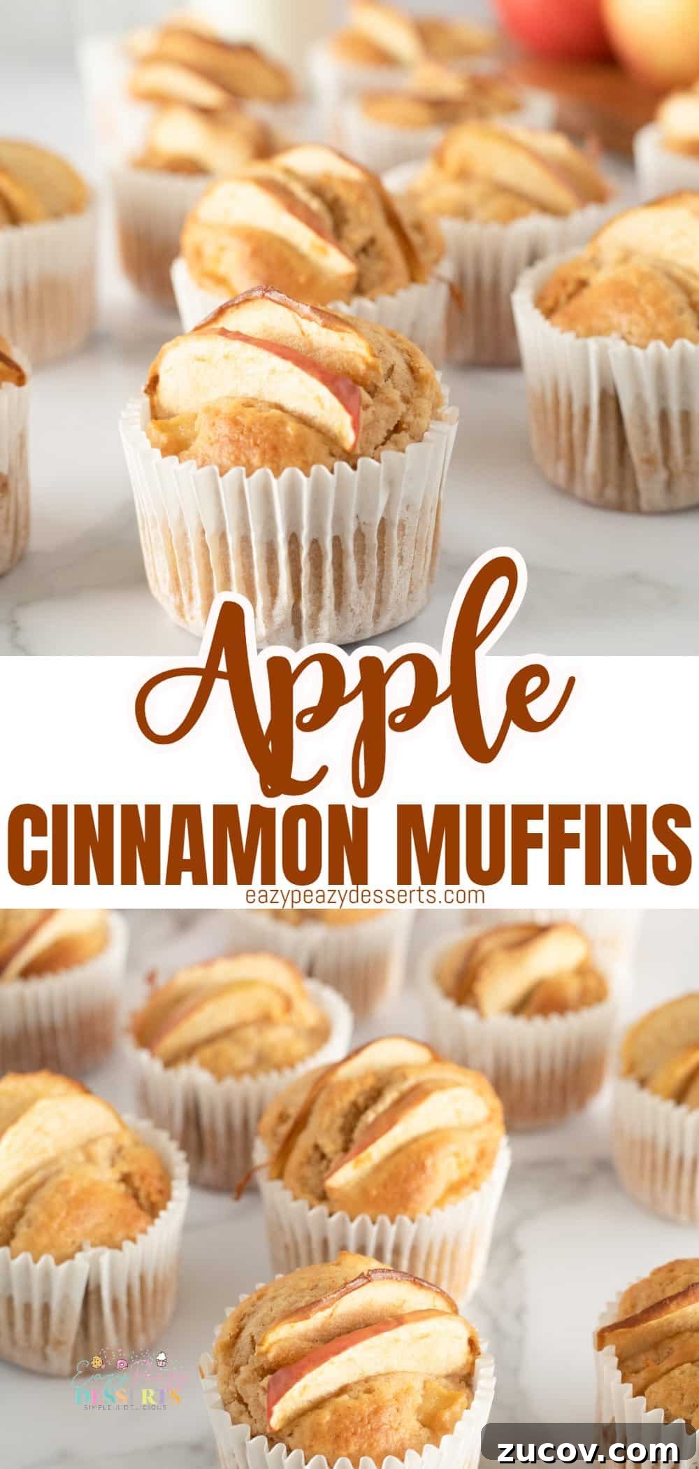 Warm Apple Cinnamon Muffins with Crumble Topping 7 Photo collage of homemade apple cinnamon muffins