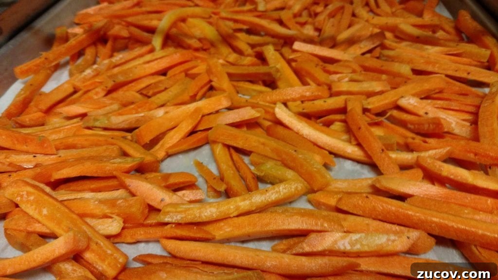 Flavor-Packed Oven-Roasted Vegetables Recipe 3 carrot fries on sheet tray