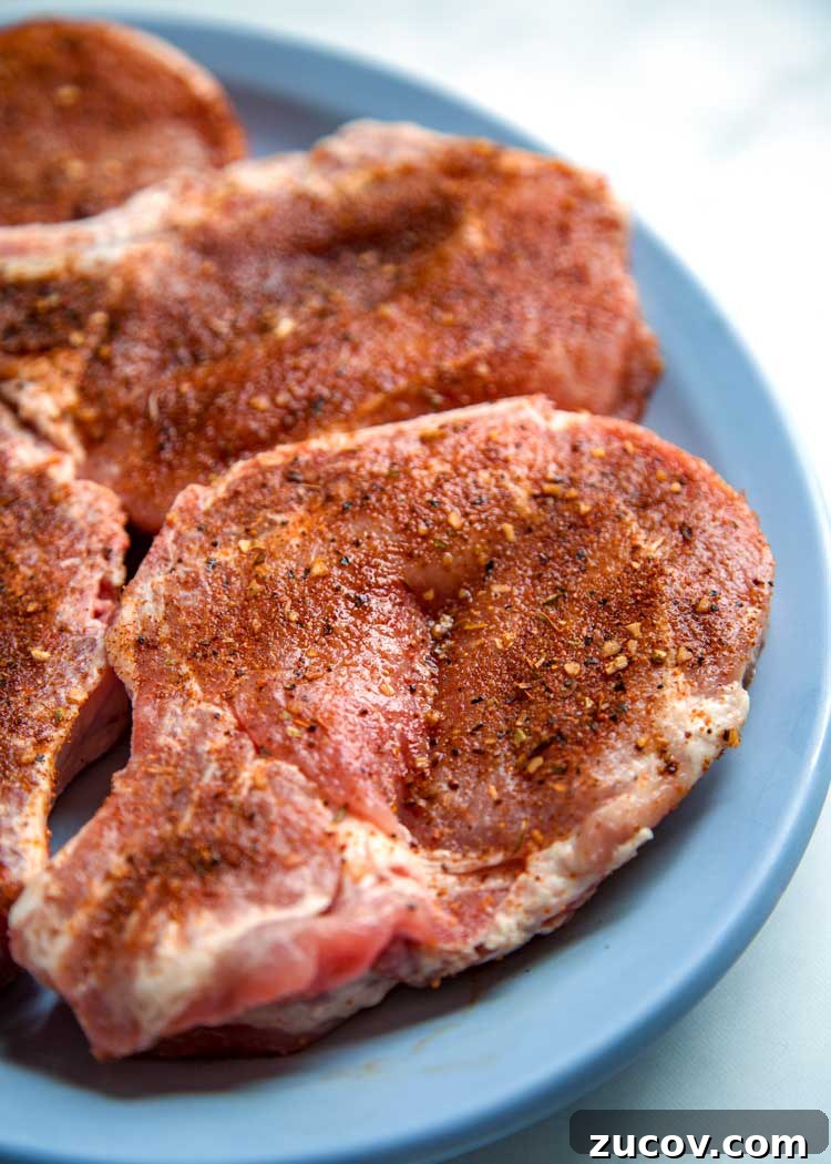 Dry rubbed with a sweet and spicy rub, these grilled pork chops are cooked to tender perfection and topped with a fresh cherry, pepper and honey salsa. Grilled Pork Chops and Cherry Salsa