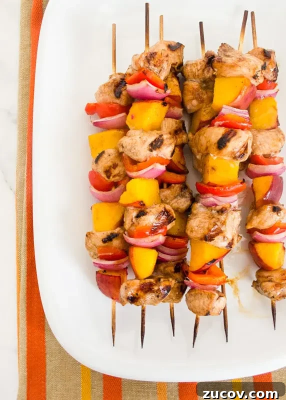 17 Summer Grilled Kebab Recipes for Backyard Cookouts 7 Balsamic Honey Chicken Peach Skewers
