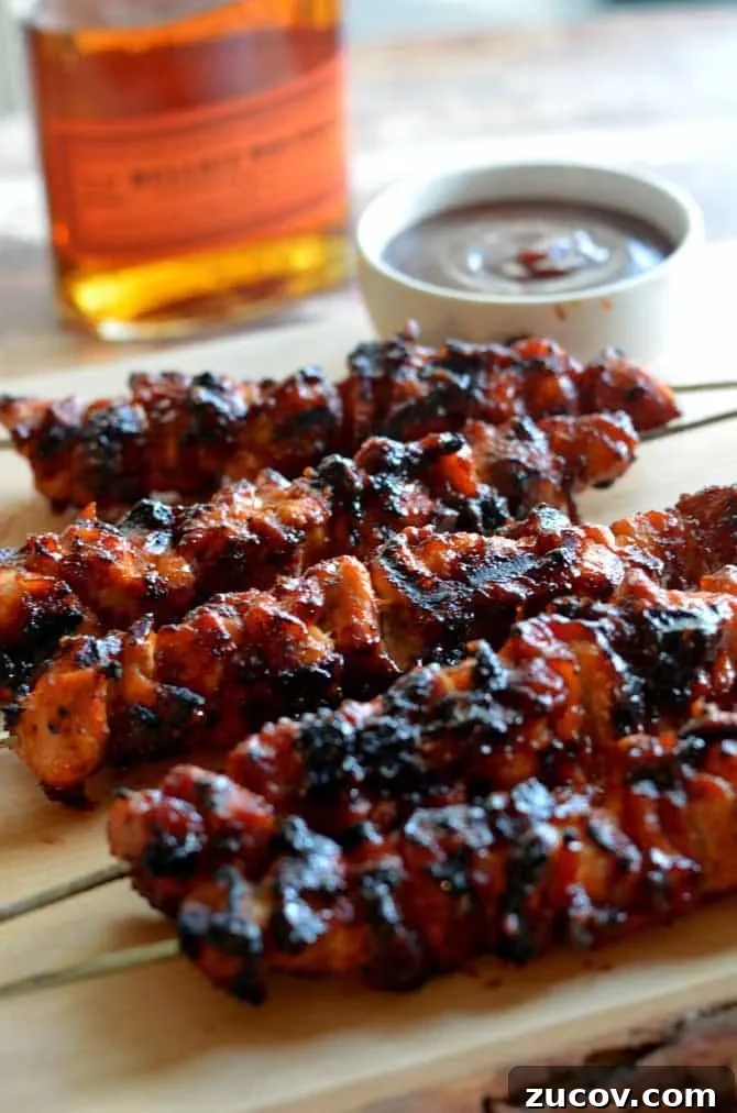 17 Summer Grilled Kebab Recipes for Backyard Cookouts 9 Bacon Bourbon BBQ Chicken Kebabs
