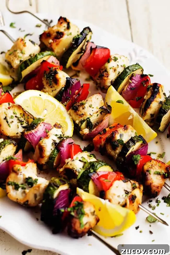 17 Summer Grilled Kebab Recipes for Backyard Cookouts 11 Herbed Lemon Garlic Chicken Skewers