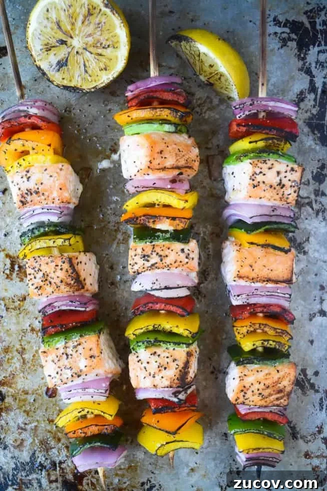 17 Summer Grilled Kebab Recipes for Backyard Cookouts 15 Rainbow Salmon Skewers