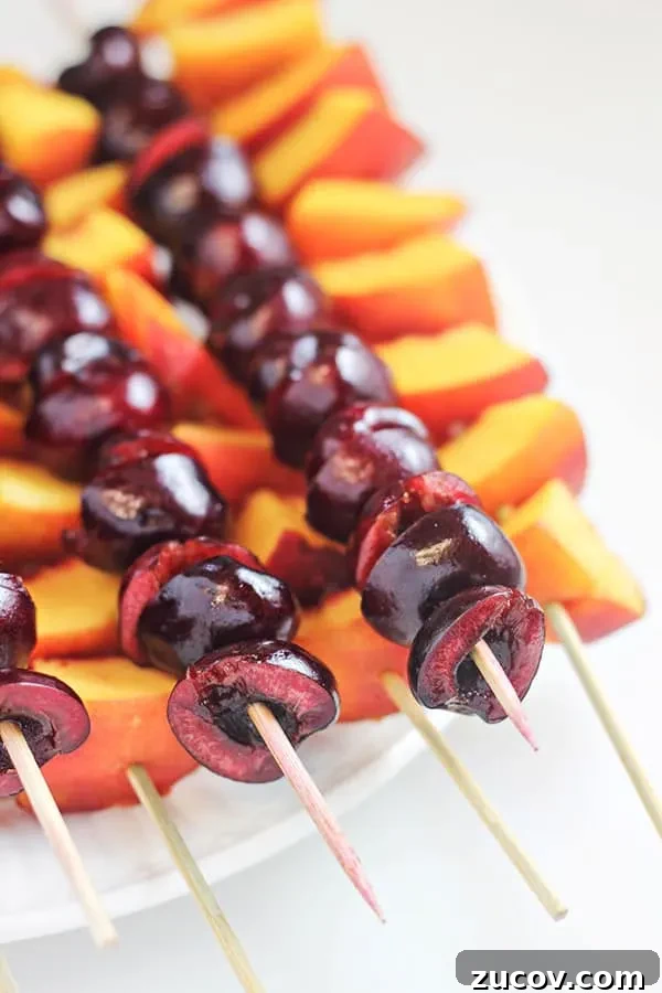 17 Summer Grilled Kebab Recipes for Backyard Cookouts 18 Grilled Peaches and Cherries with Cinnamon-Honey Syrup