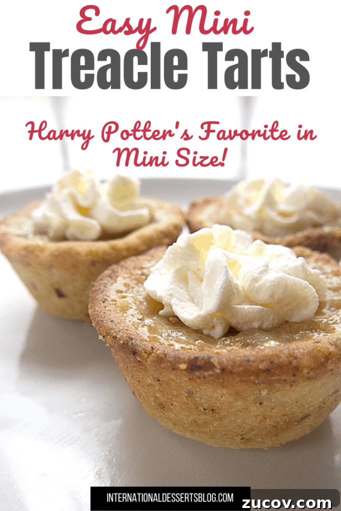 Mini Treacle Tarts Inspired by Harry Potter: Classic British Recipe 2 Mini treacle tart on plate