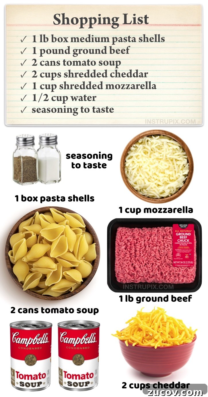 Cheesy Hamburger Casserole Dinner Recipe 3 Looking for quick and easy ground beef dinner recipes for your family? If you have picky kids, they are going to love this simple hamburger casserole! It's made with just a few cheap ingredients and feeds a large family, plus it is really good leftover for a second meal the next day. A great budget friendly meal for busy weeknights! Perfect for busy moms and dads with hungry kids. So yummy and comforting. How can you go wrong with cheesy pasta and ground beef?