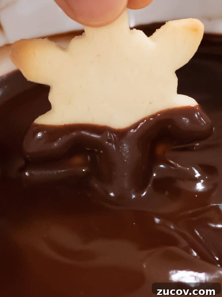 5-Minute Chocolate Ganache Recipe for Cakes, Glazes & Dips 8 soft snowflake sugar cookie dipped in chocolate ganache