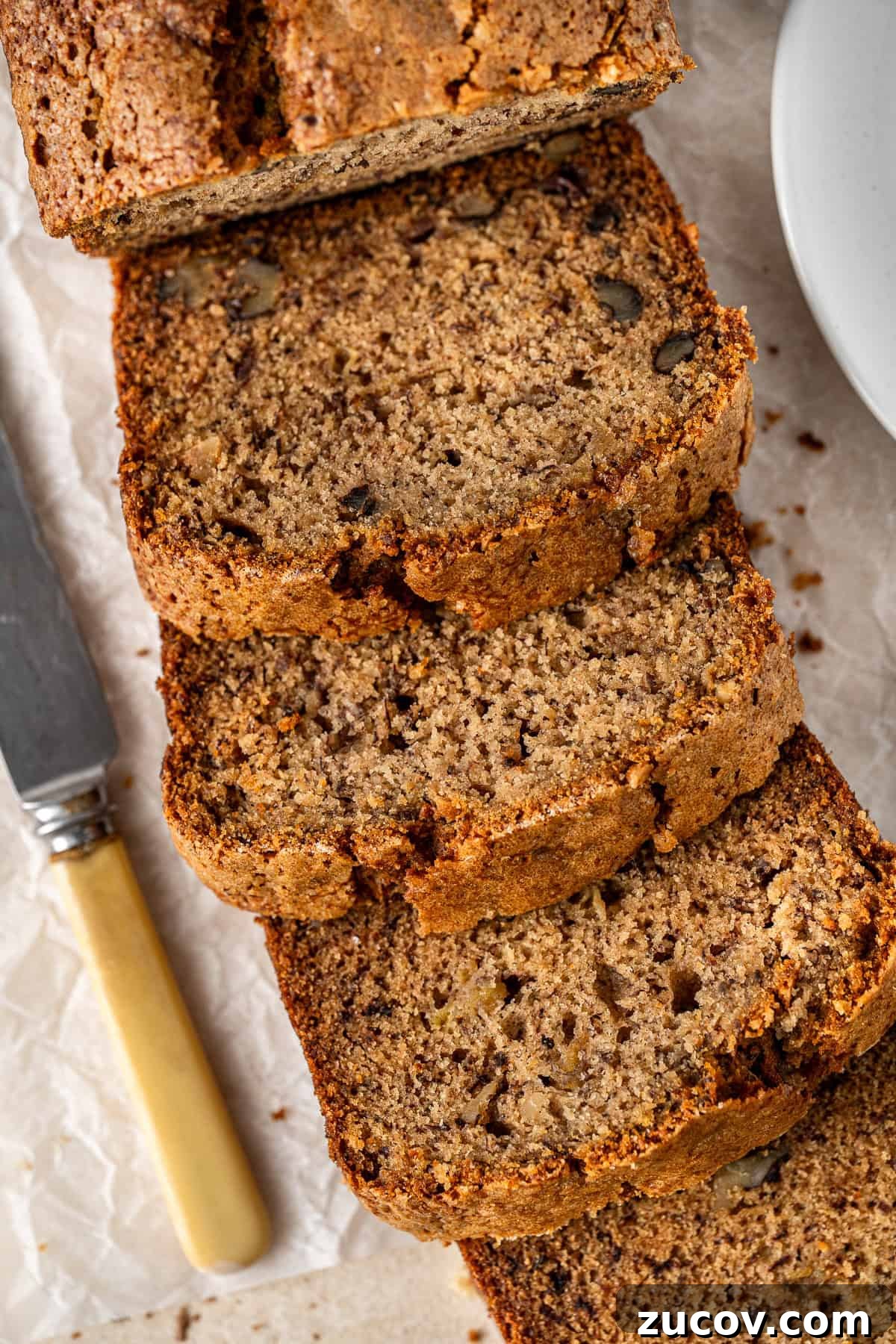 Ultimate Vegan Banana Bread Recipe You’ll Love 4 Slices of vegan banana bread.