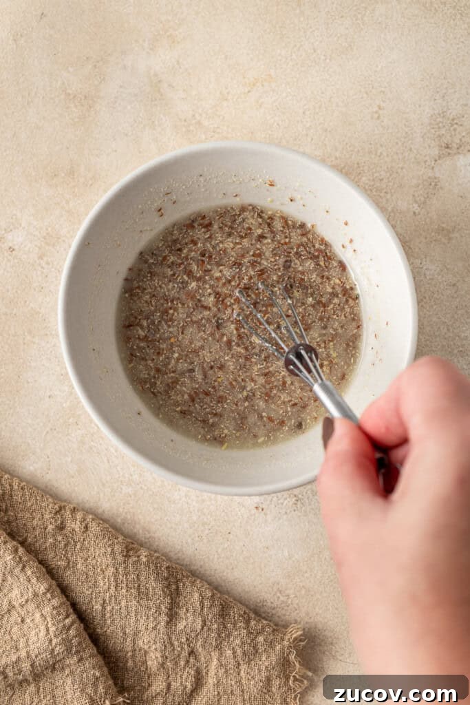 Ultimate Vegan Banana Bread Recipe You’ll Love 5 Whisking together the flaxseed with water to make an egg replacer.