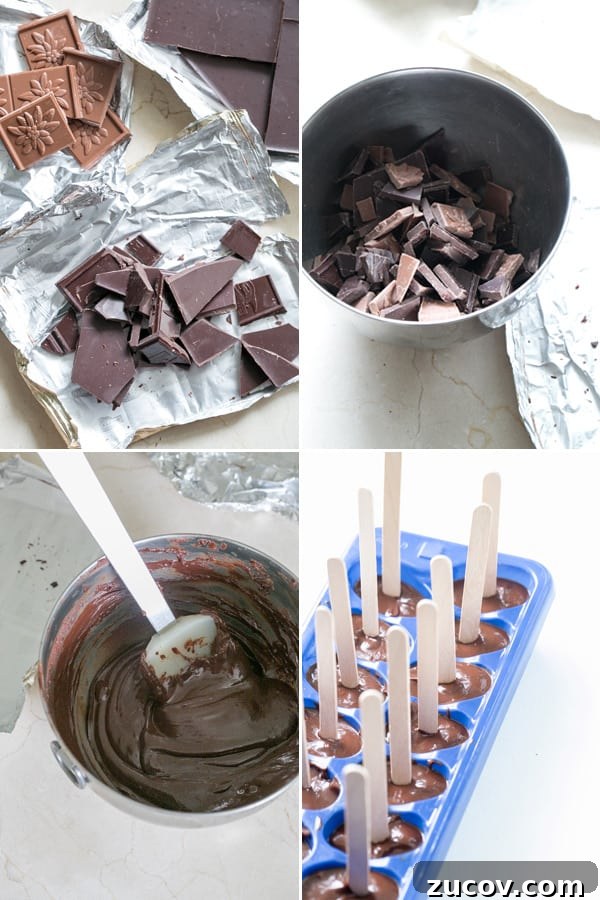 Delicious Hot Chocolate Sticks: Melt-In-Mug Cocoa Treats 3 Steps to making hot chocolate on a stick with melted chocolate.
