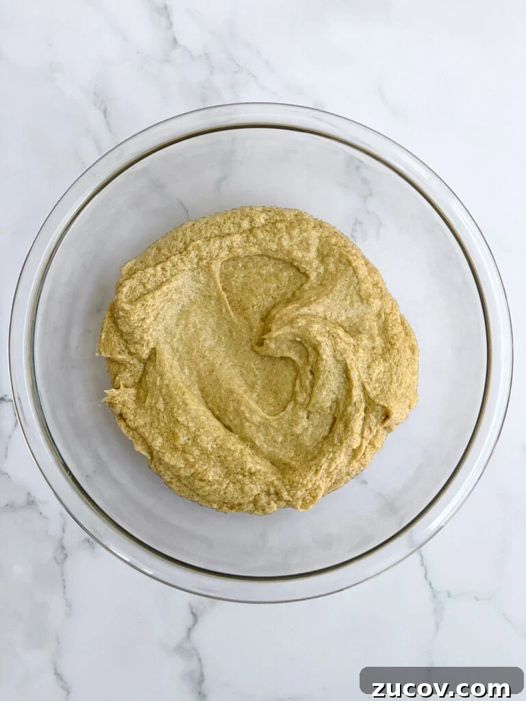 Peppermint Chocolate Chip Cookie Recipe with Crispy Edges 5 wet ingredients mixed together.