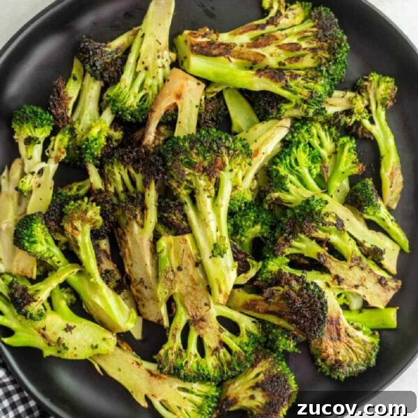 February Blackstone Chicken Recipes: What to Grill This Month 13 Roasted Broccoli on a plate.