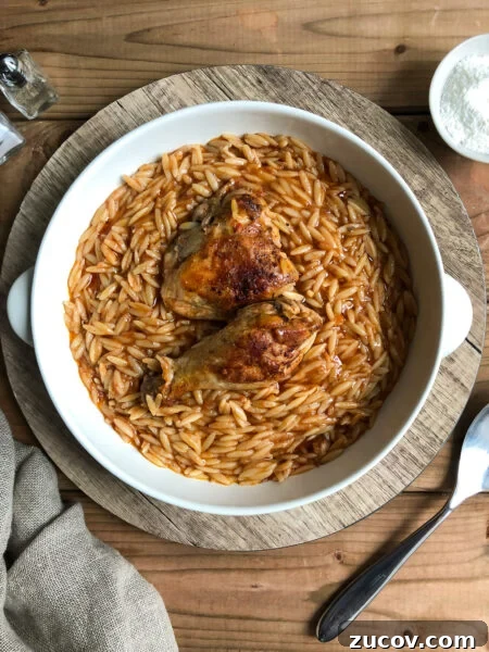 Garides Youvetsi: Greek Shrimp with Orzo Recipe 14 Youvetsi with chicken