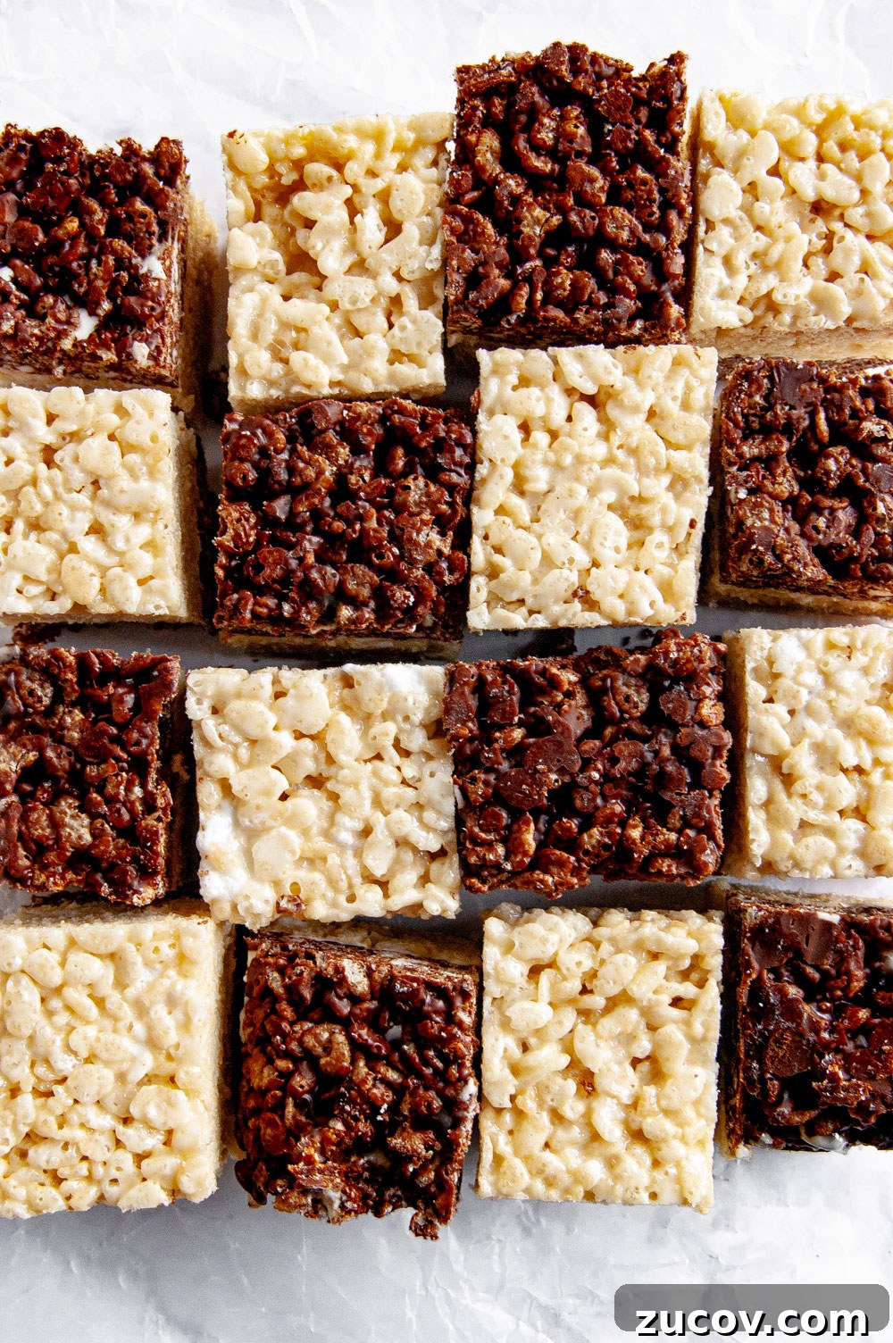 Chocolate and Vanilla Layered Rice Krispie Treats 3 Chocolate-Vanilla Layered Rice Krispie Treats | All Images © Beyond the Butter, LLC