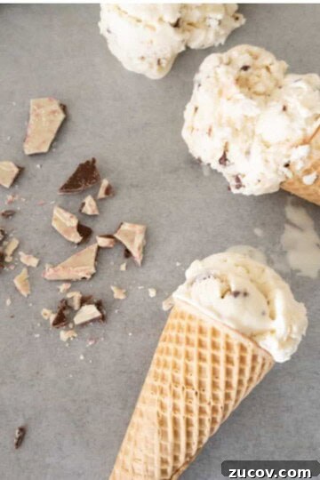 3 peppermint ice cream cones