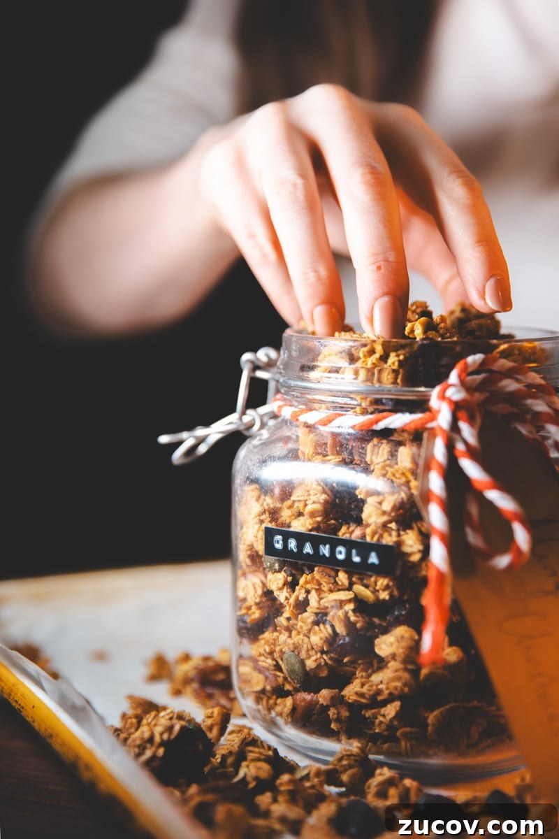 Holiday Spiced Granola: Festive Cranberry & Almond Recipe 2 Christmas Granola in a jar - Georgie Eats