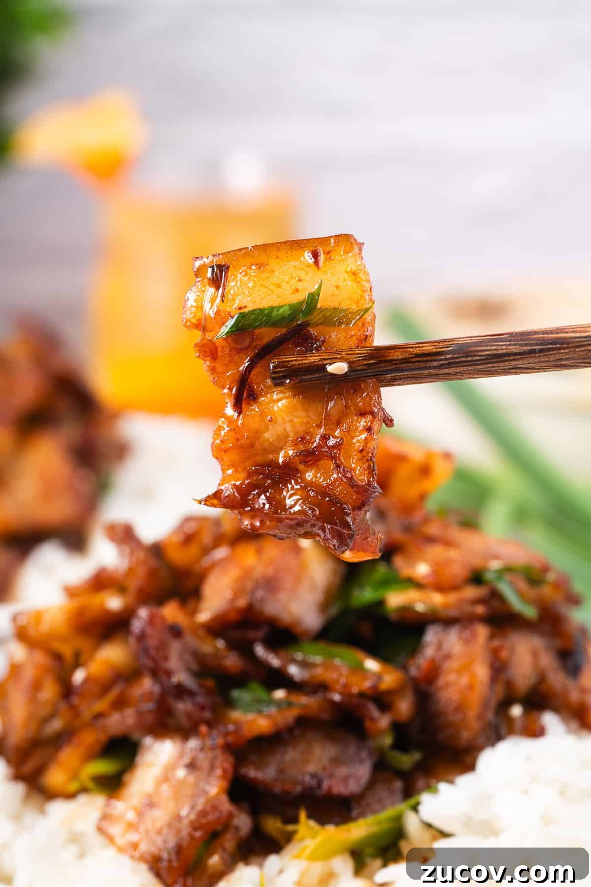 If you love bold flavors and quick dinners, Twice Cooked Pork might become your new best friend.

In China’s Sichuan Province, this dish is as famous as mapo tofu or red‑braised pork.

The Chinese name is hui guo rou, which means “returned‑to‑the‑wok pork.”

That’s because the pork belly really is Twice Cooked Pork, here: first it’s gently boiled, and then it’s hit with high heat in a sizzling stir fry!