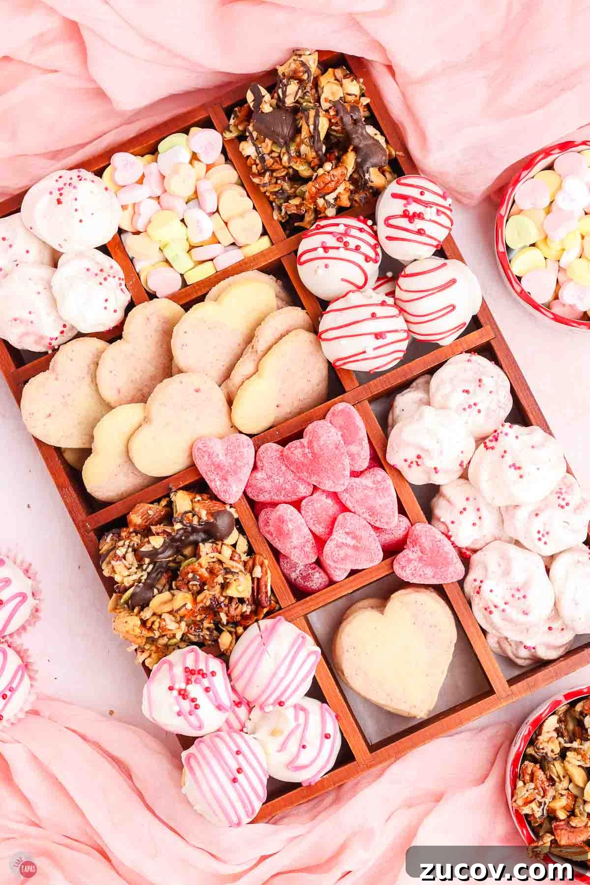 Valentine's Day Treat Box Ideas for Gifts and Party Favors 2 wood box of cookies and candies