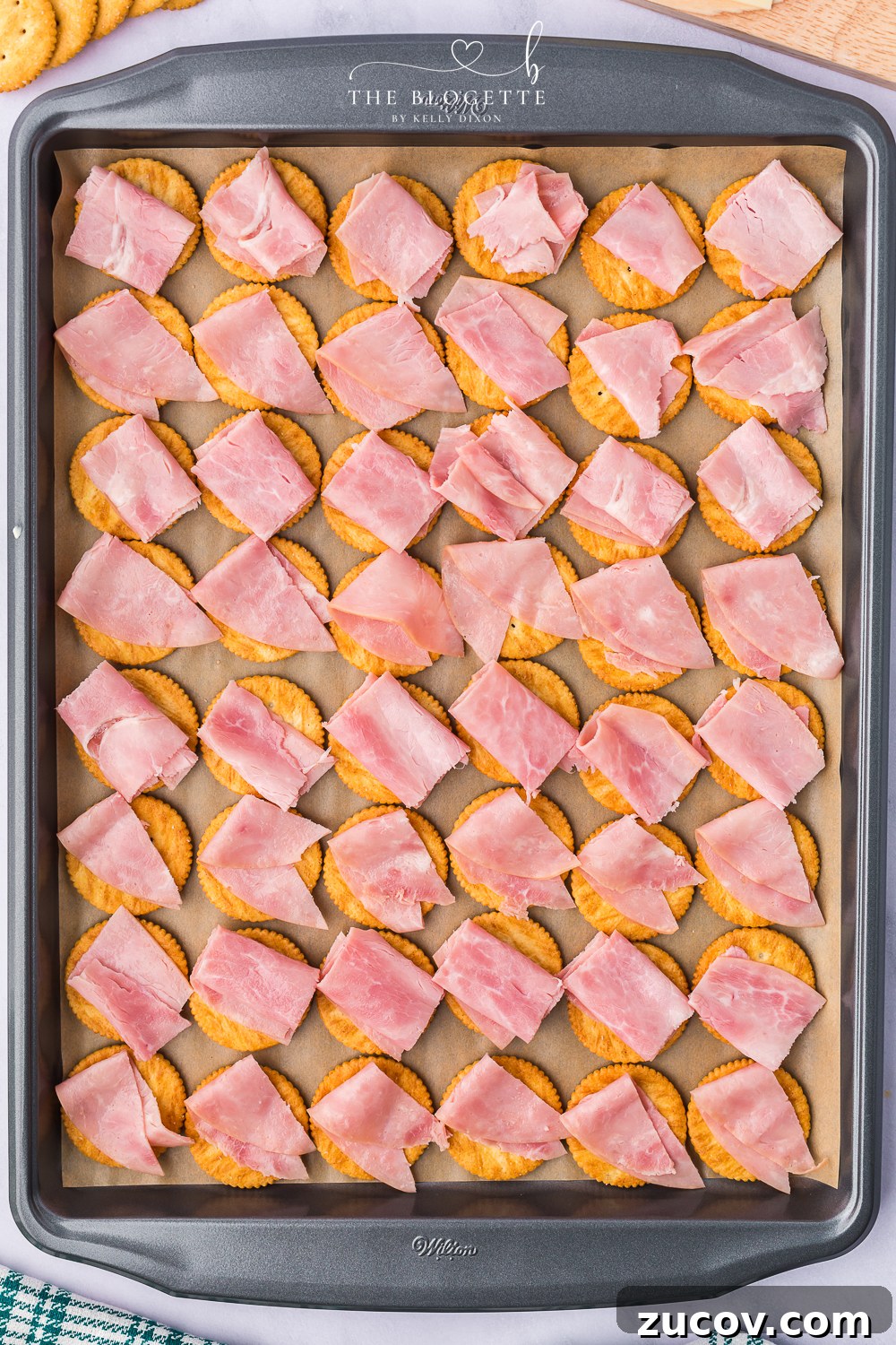 Ritz Cracker Sandwich Recipes: Savory & Sweet Party Bites 6 Layer the ham and cheese
