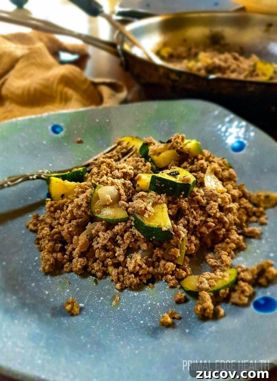 28 Low-Histamine Recipes for Histamine Intolerance-Friendly Meals 22 A plate of ground beef veggie skillet.