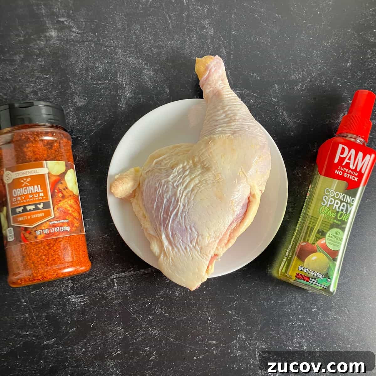 Keto Air Fryer Chicken Leg Quarters with Calories Per Serving 4 air fryer chicken leg quarter ingredients