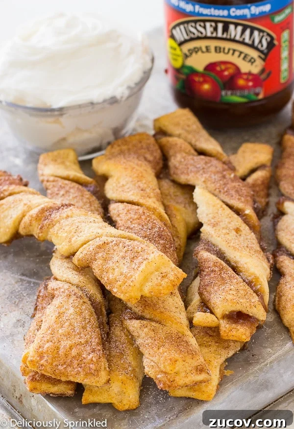 Cinnamon Apple Pie Twists: Flaky Pastry Dessert Recipe 3 Apple Pie Cinnamon Twists