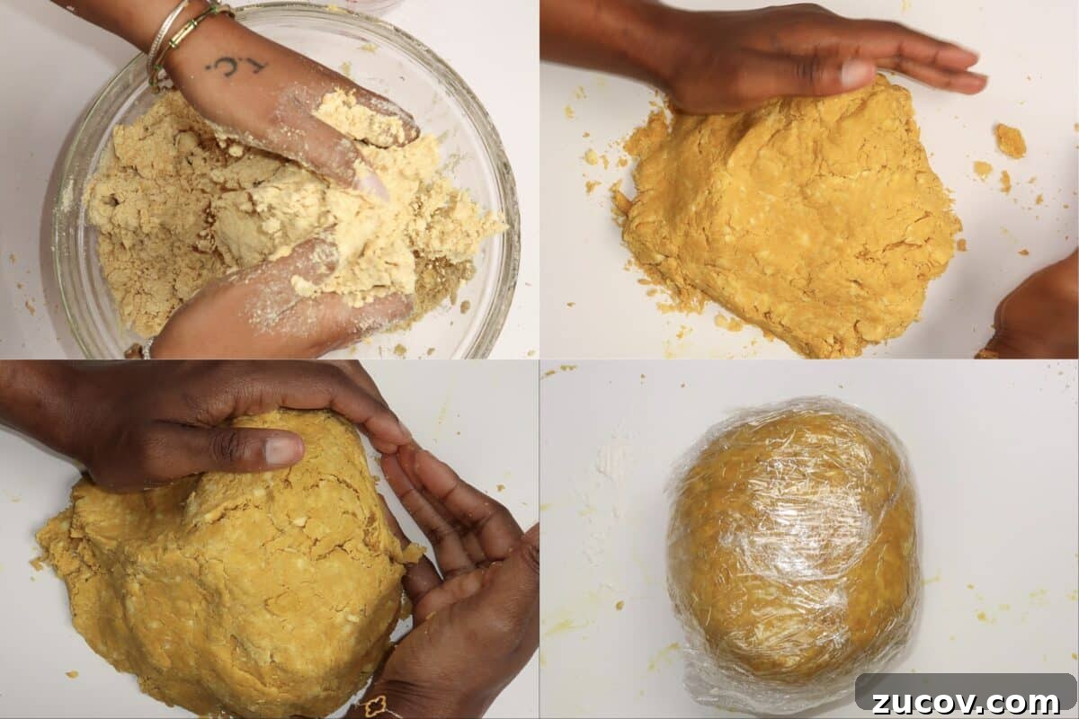 Authentic Jamaican Beef Patties Recipe: Flaky Pastry & Savory Filling 4 Hands forming dough into patties