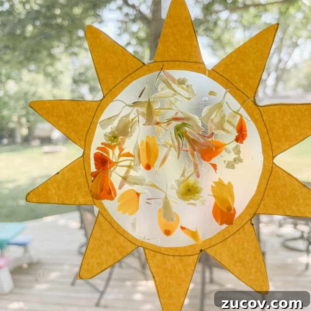 16 Creative Paper Flower Crafts to Make This Spring 12 Sun Suncatcher