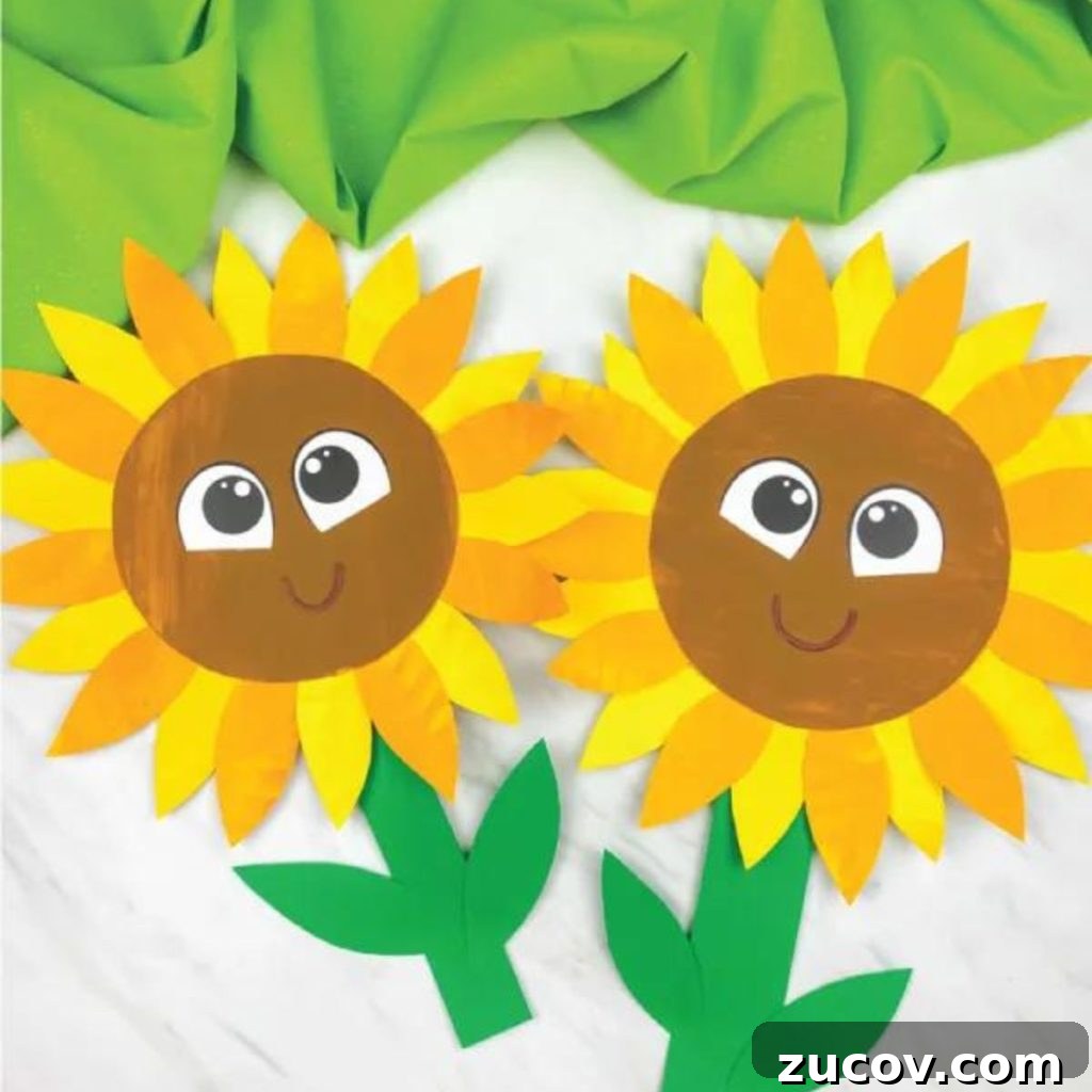 16 Creative Paper Flower Crafts to Make This Spring 6 Sunflower Paper Craft