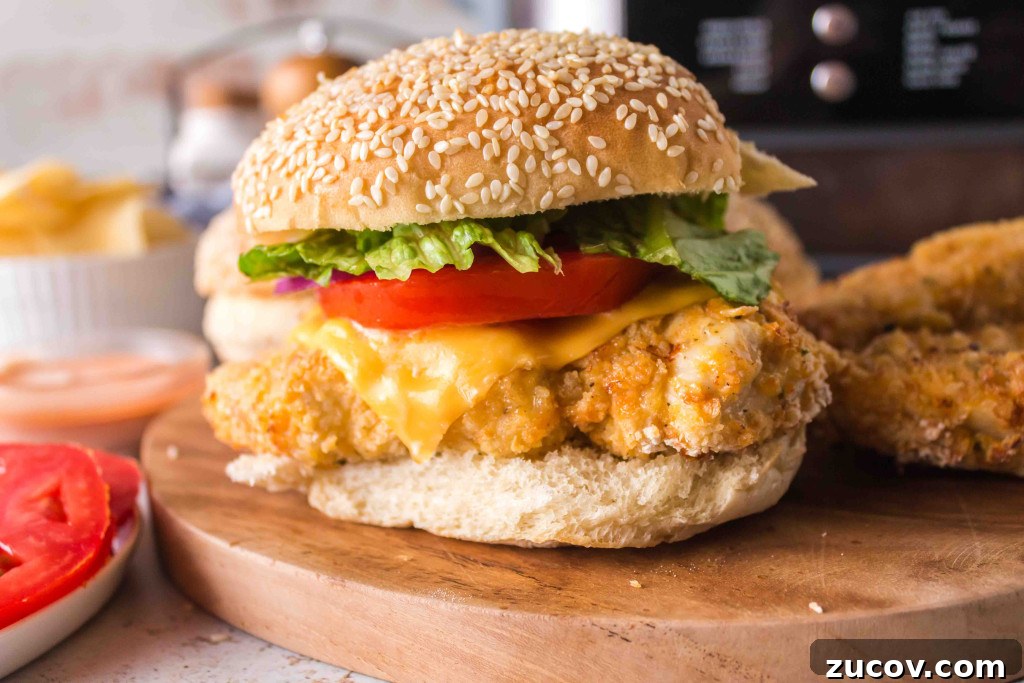 Crispy Spicy Chicken Sandwich Made in an Air Fryer 8 air fryer spicy chicken sandwich