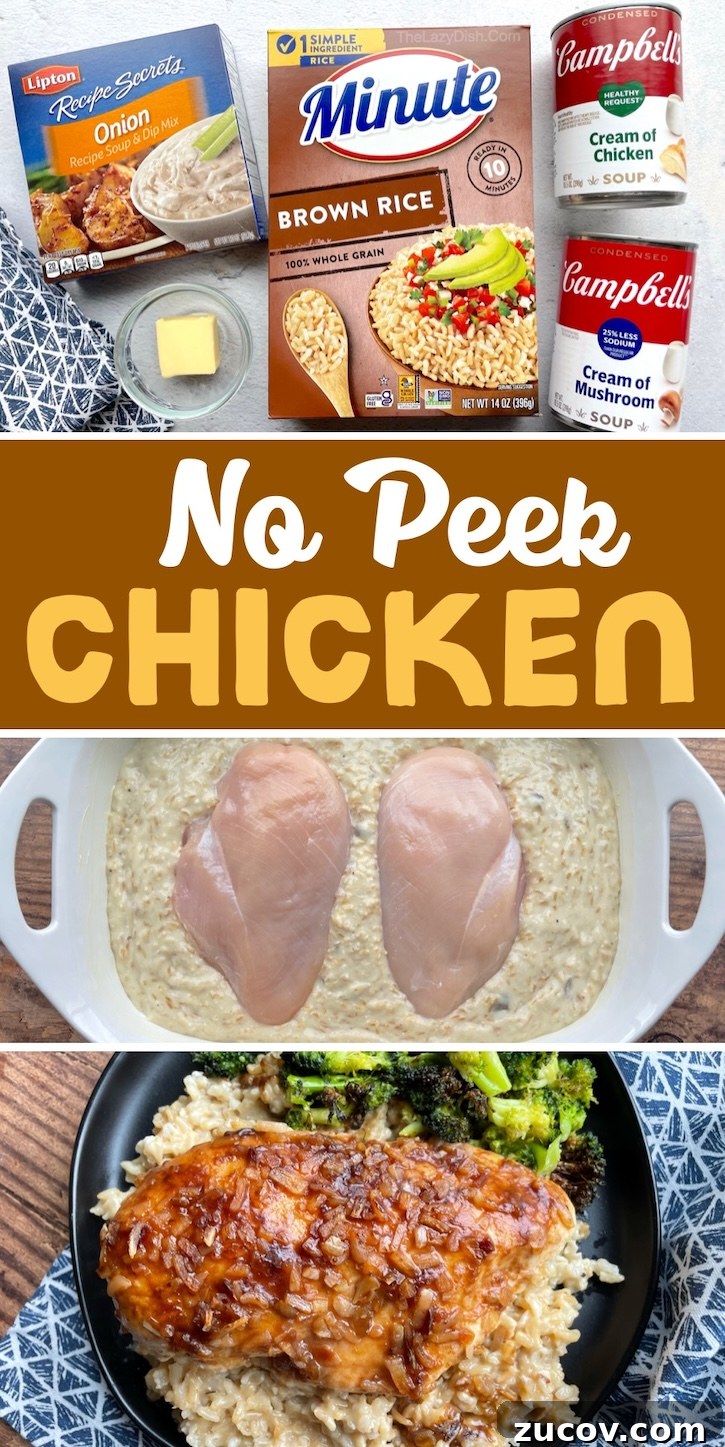 Creamy Chicken and Rice Casserole for a Relaxed Weeknight 15 No Peek Chicken Dinner Casserole made with Instant rice! This simple meal is perfect for busy school nights, especially if you have a large family with picky eaters to feed. It only takes 5 minutes to prepare and then the oven does all the work for you.